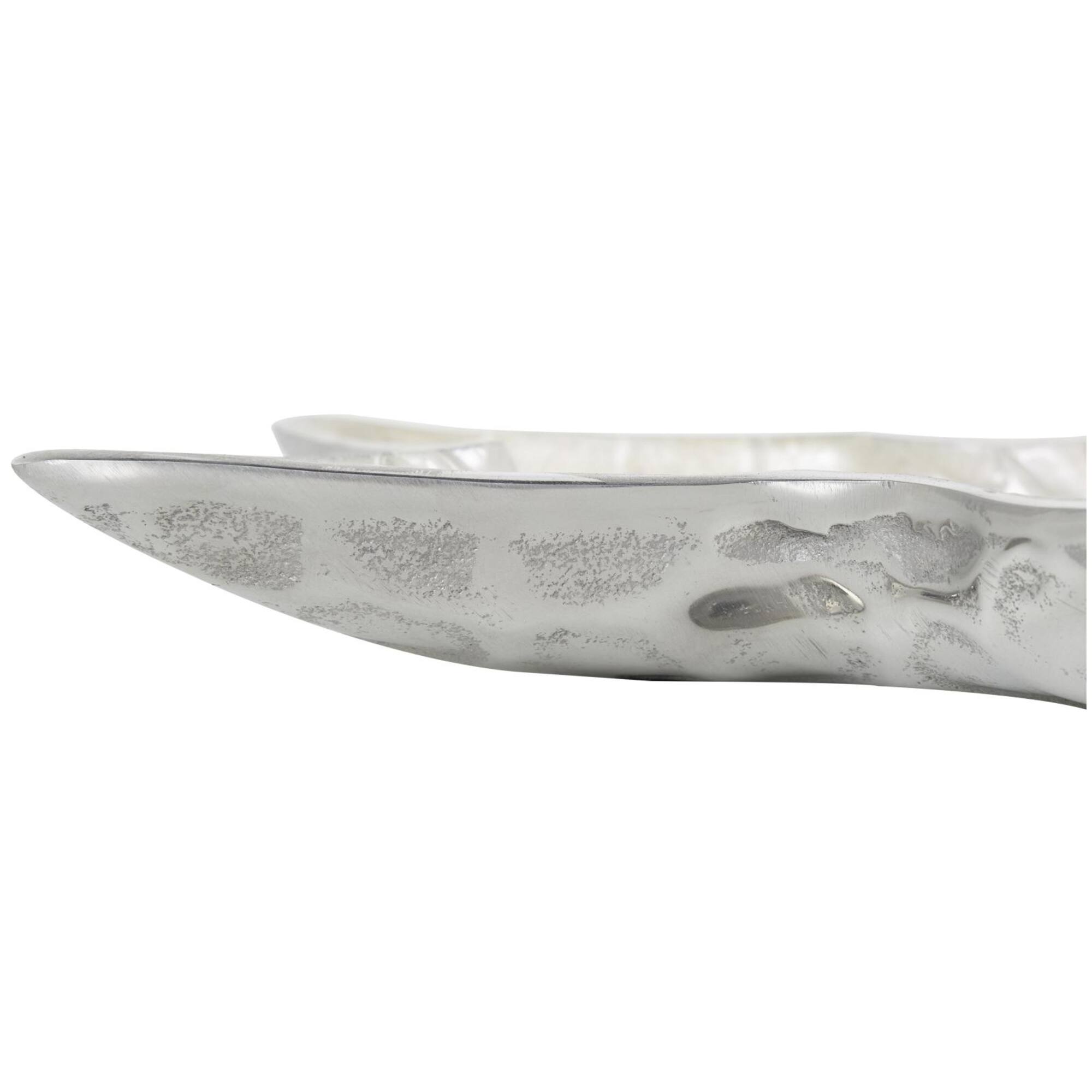 White & Silver Handmade Starfish Enameled Aluminum Decorative Bowl Set